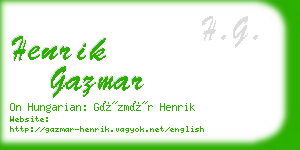 henrik gazmar business card